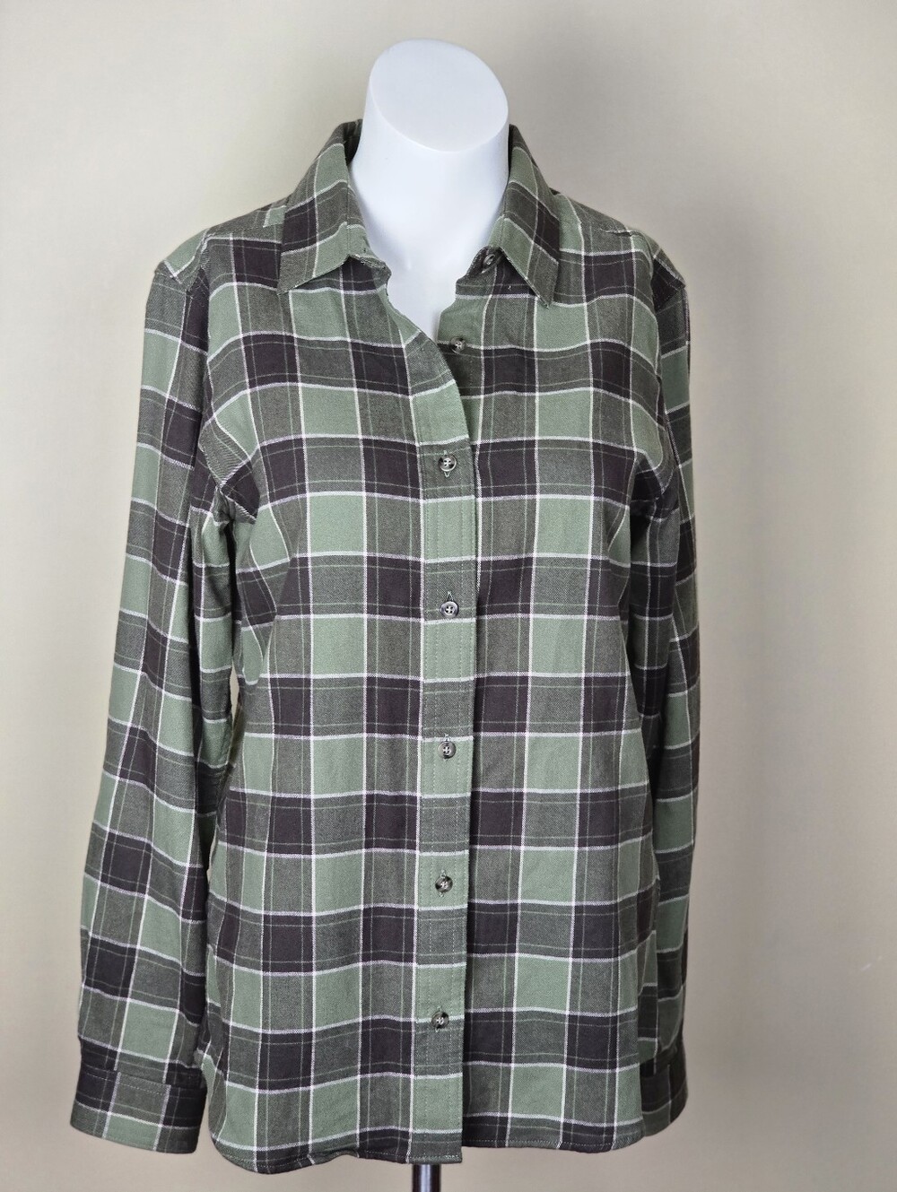 Size Sm 100% Cotton Cozy Cabela's Classic Green Buffalo Plaid Button-down Shirt